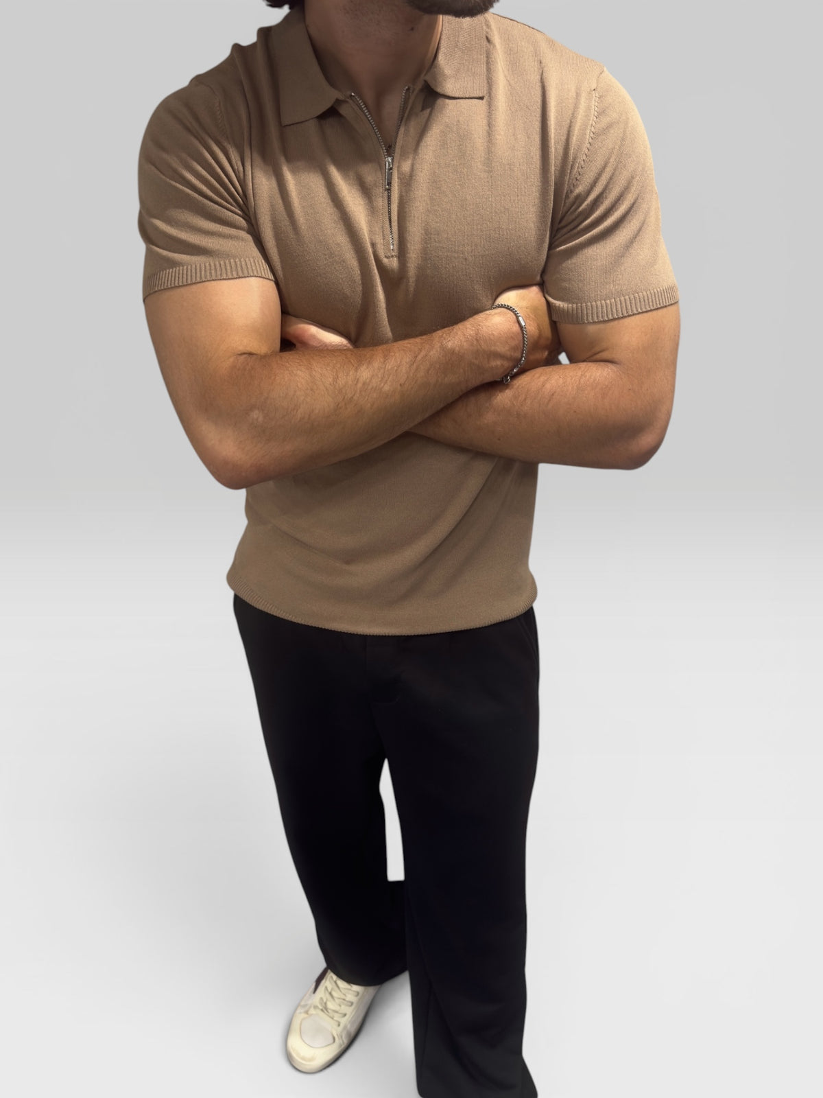 Polo in Filo Beige