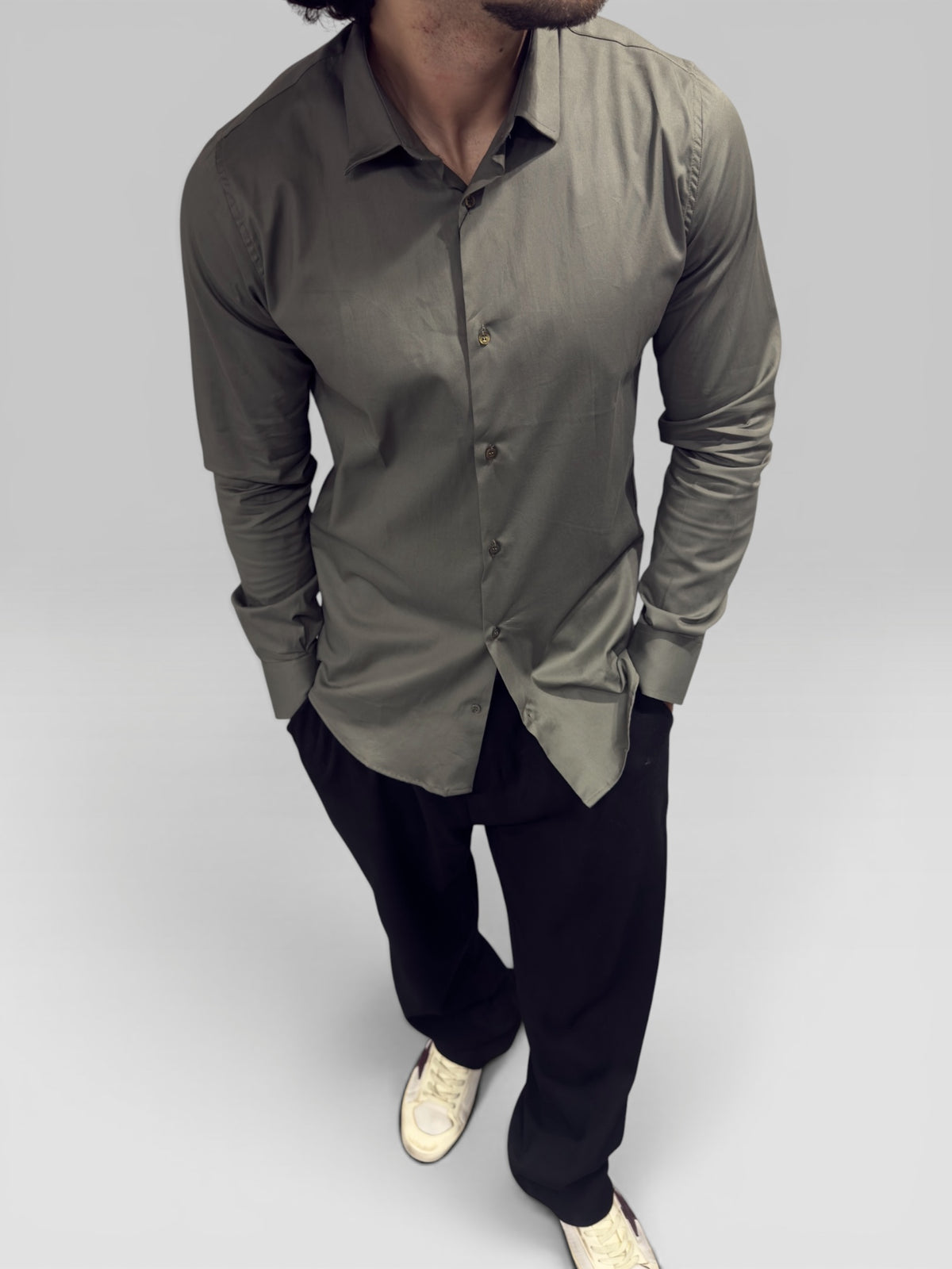 Camicia Classic Fit Verde Scuro