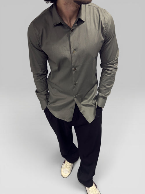 Camicia Classic Fit Verde Scuro