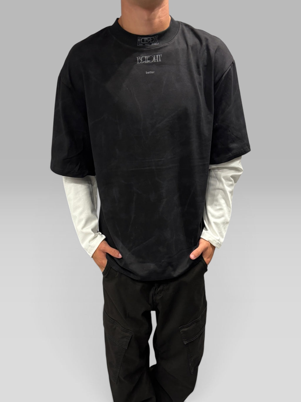 Long Sleeve Washed Nera e Bianca