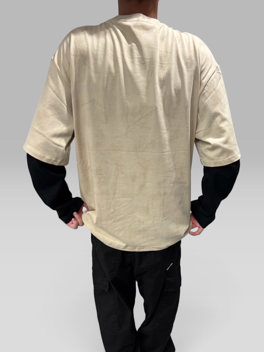 Long Sleeve Washed Beige e Nera