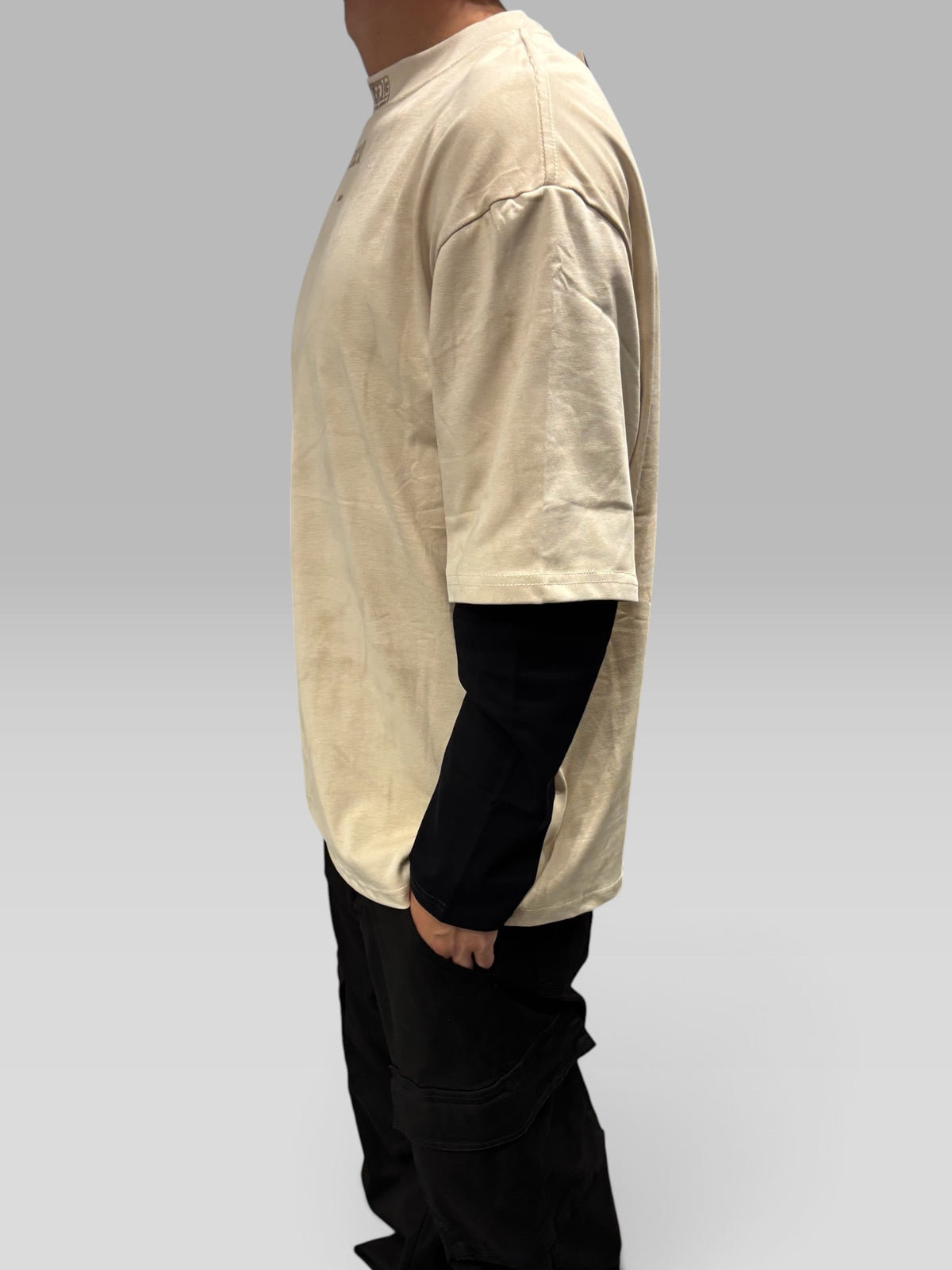 Long Sleeve Washed Beige e Nera