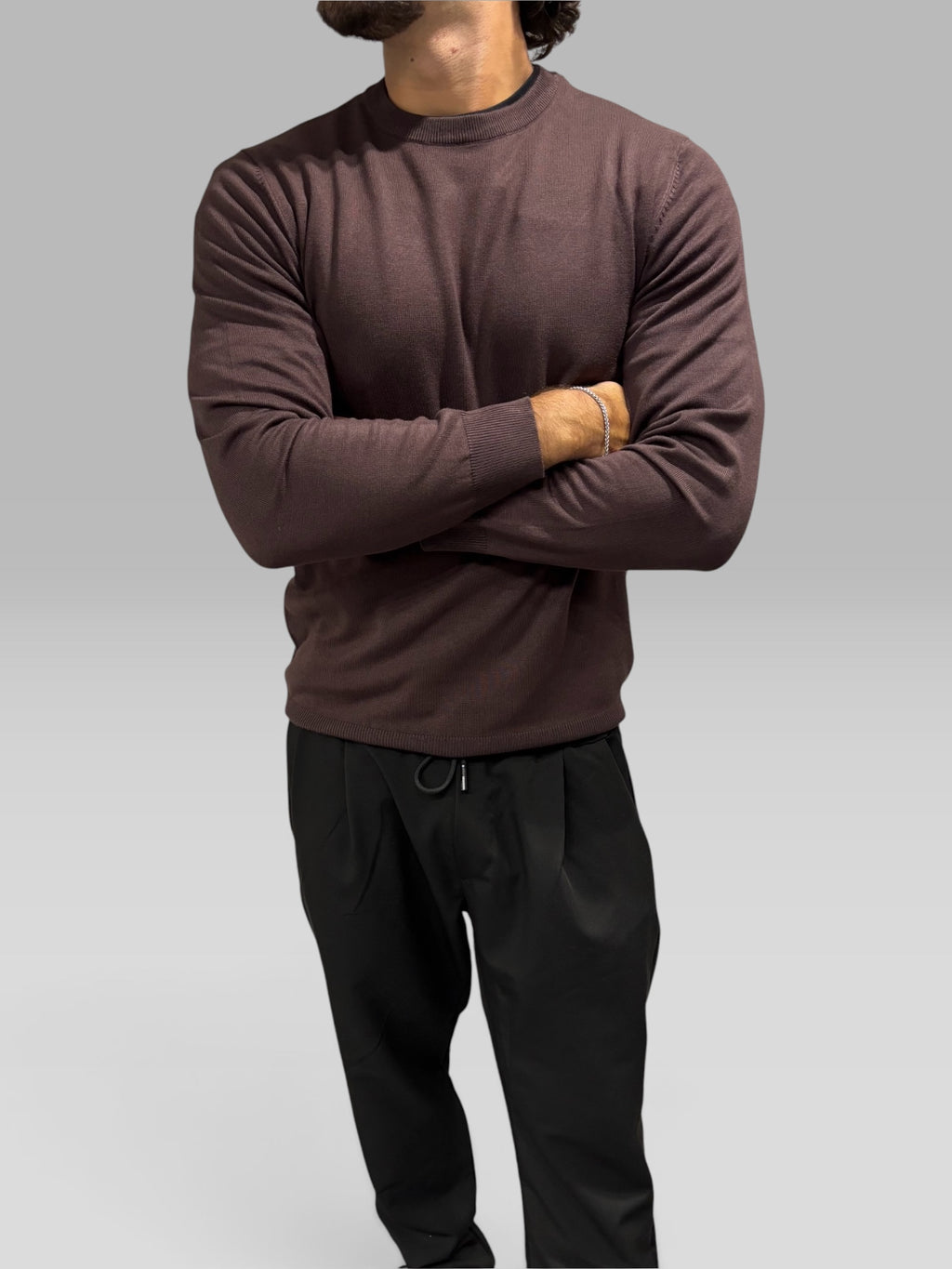 Maglione Girocollo Leggero Caffè