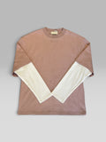 Long Sleeve Washed Rosa e Bianca