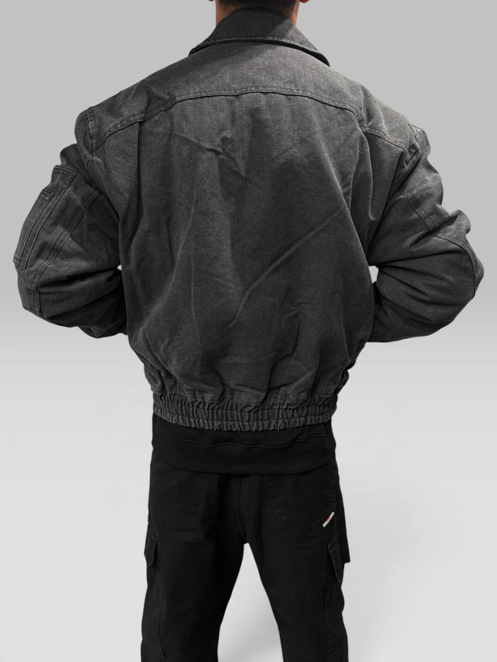 Bomber Washed Grigio Scuro
