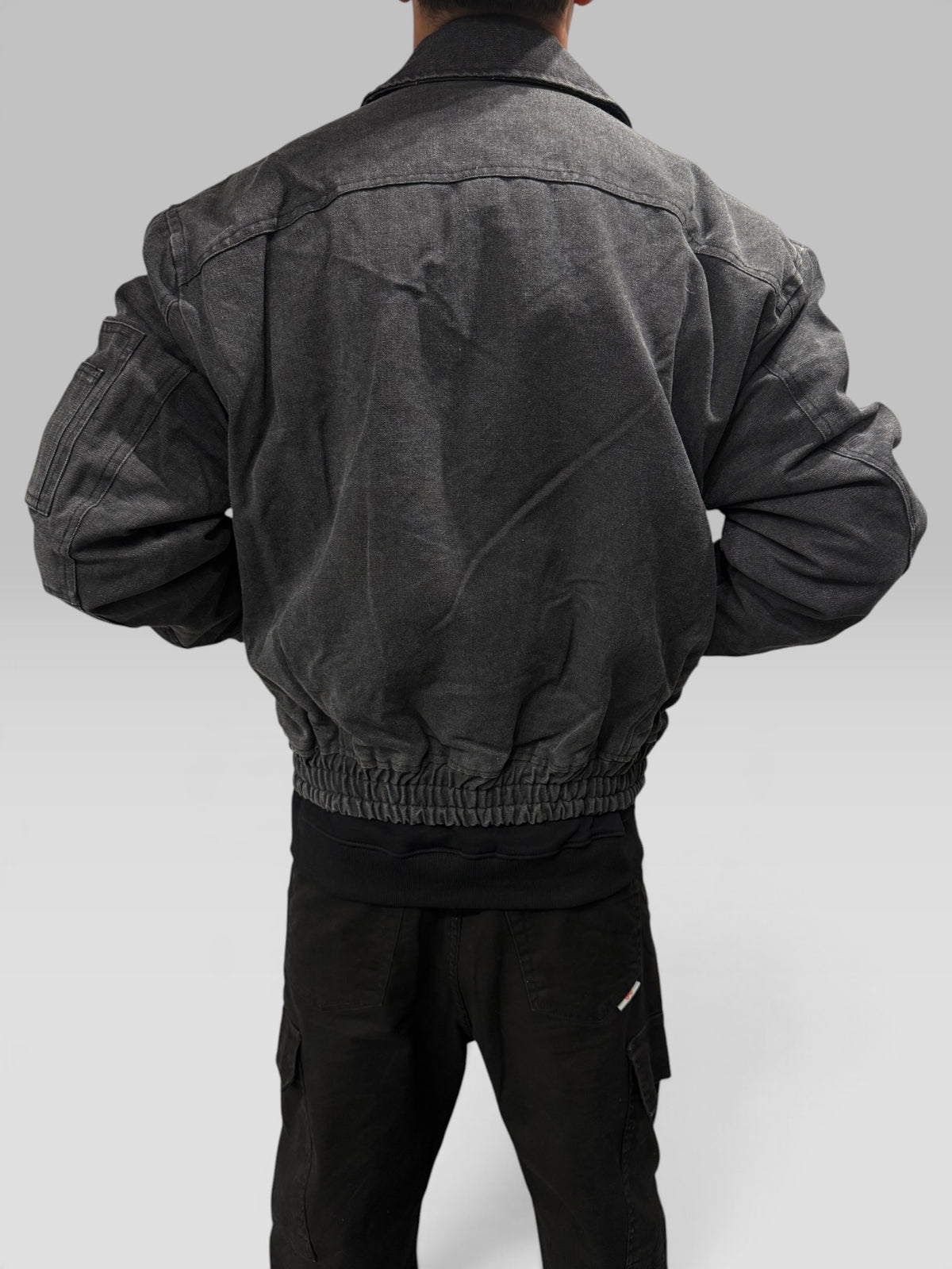 Bomber Washed Grigio Scuro