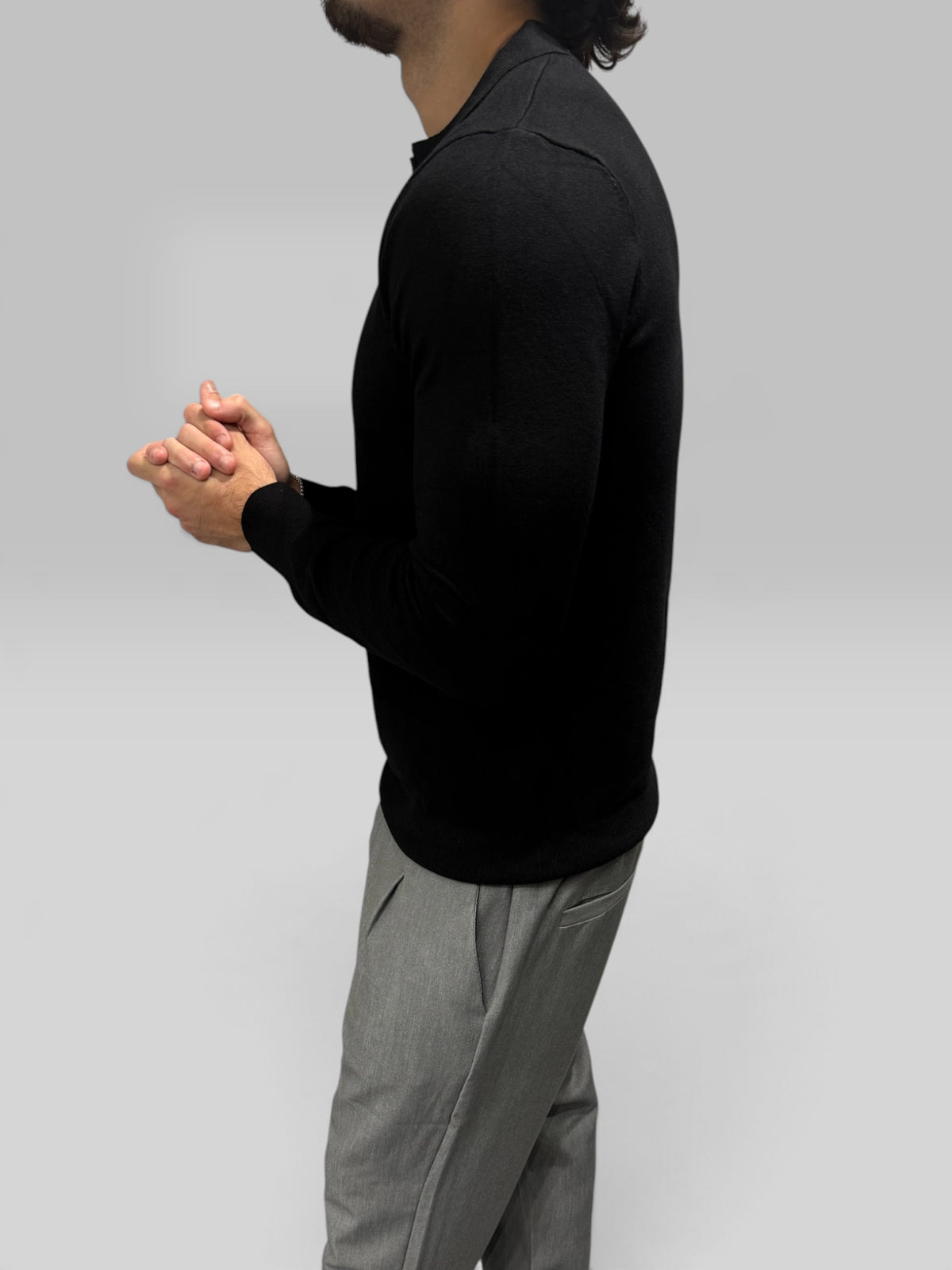 Polo Quarter Zip Nera