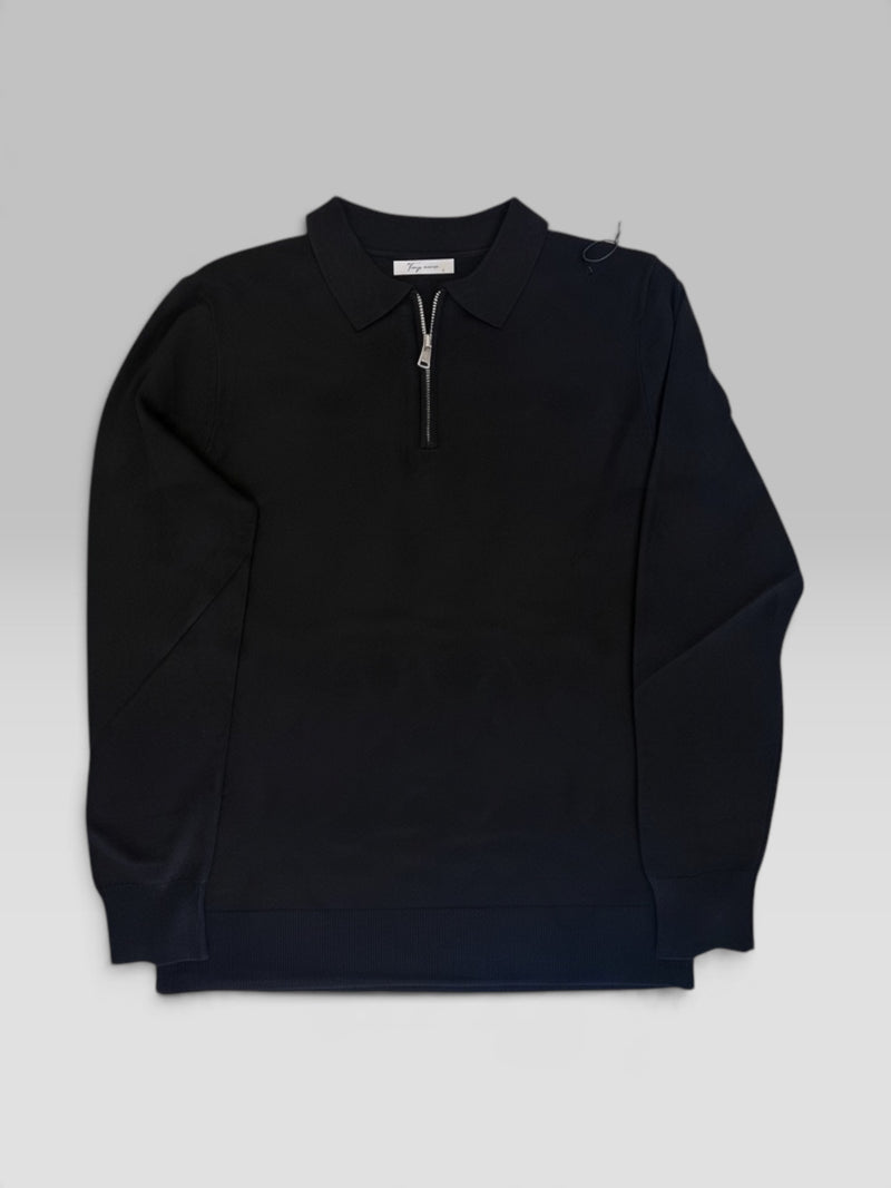Polo Quarter Zip Nera