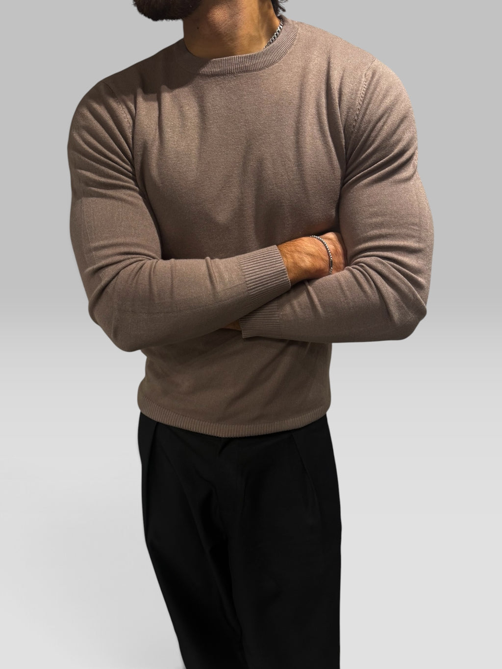 Maglione Girocollo Tortora